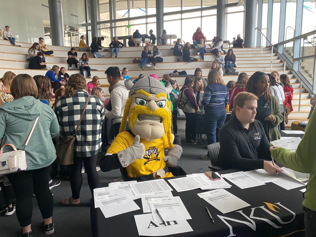 Students practicing CPR on mannikins.